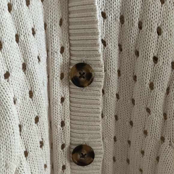 Torrid Cream Open Cable Knit Button Down Drop Shoulder Boyfriend Cardigan 3X - Picture 11 of 14